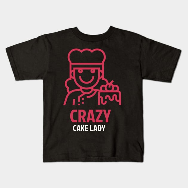 Crazy Cake Lady Kids T-Shirt by dsbsoni